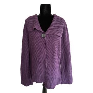 JM Collection Women's Purple Cardigan Sweater, XL, Pre-owned